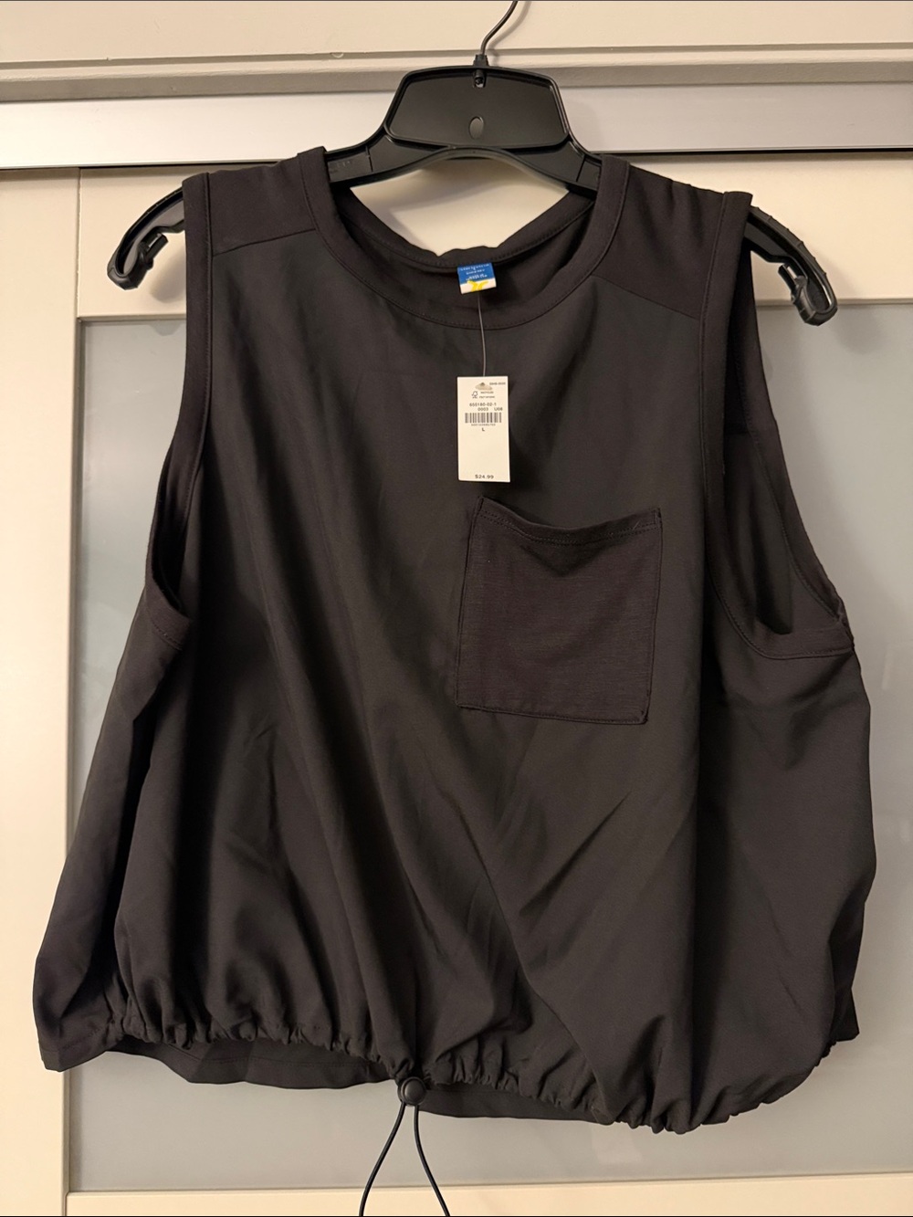 Old Navy Women’s Black Drawstring Pocket Tank Top